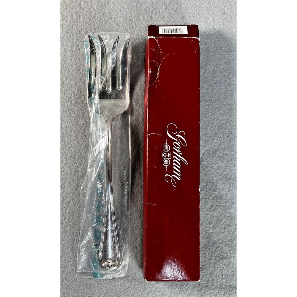 Vtg Large Cold Meat Serving Fork -- Gorham Heritage Silverplate Italy (A5)